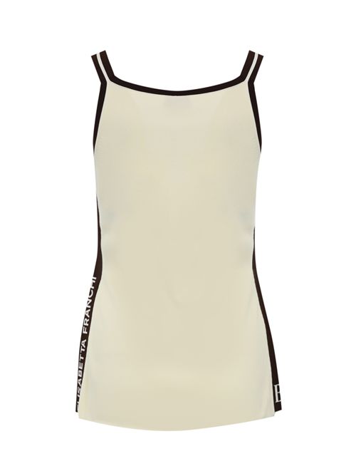 Top in viscosa con bande logo Milk/Coffee Elisabetta Franchi | TK51S56E2EG2